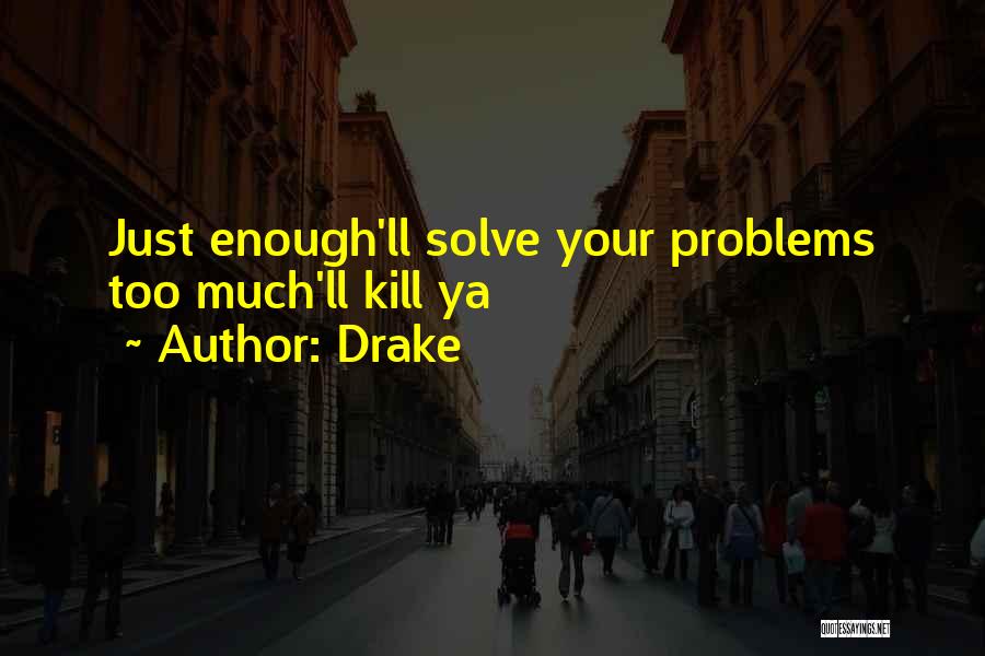 Too Much Problems Quotes By Drake