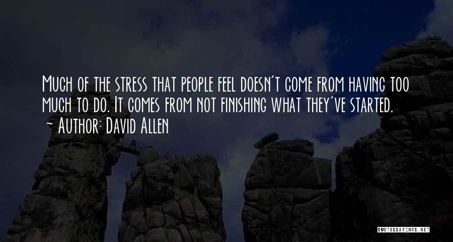 Too Much Stress Quotes By David Allen