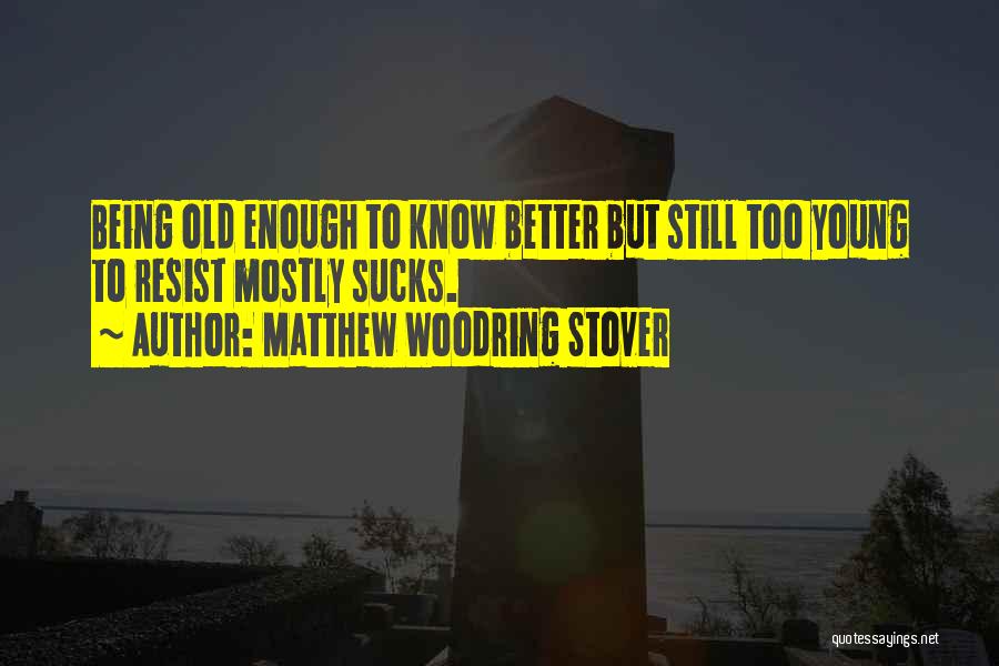 Too Young But Too Old Quotes By Matthew Woodring Stover