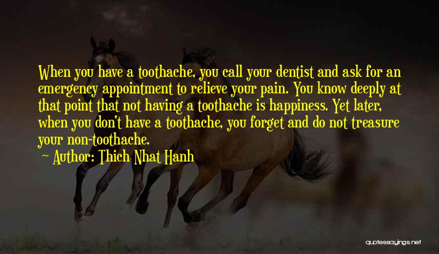 Toothache Pain Quotes By Thich Nhat Hanh