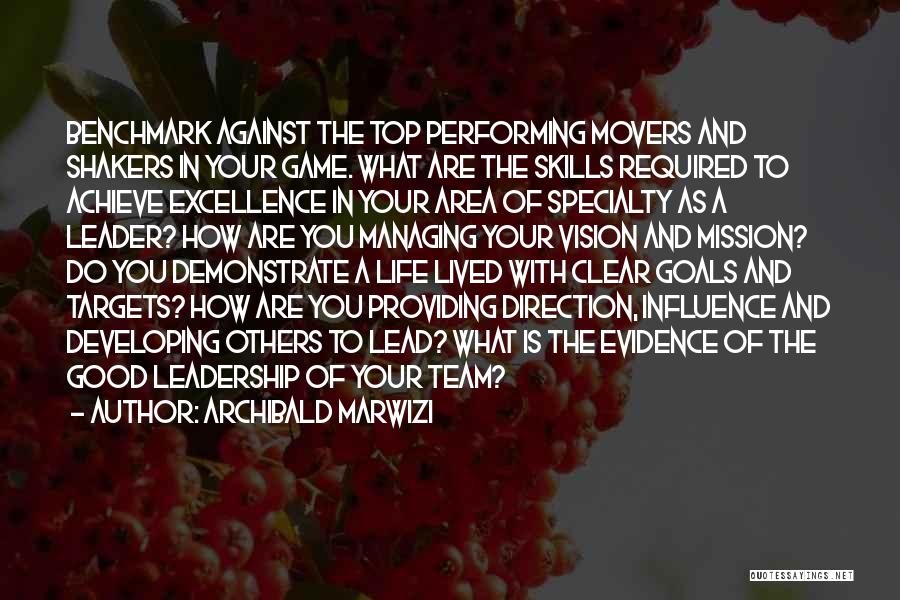 Top Performing Team Quotes By Archibald Marwizi