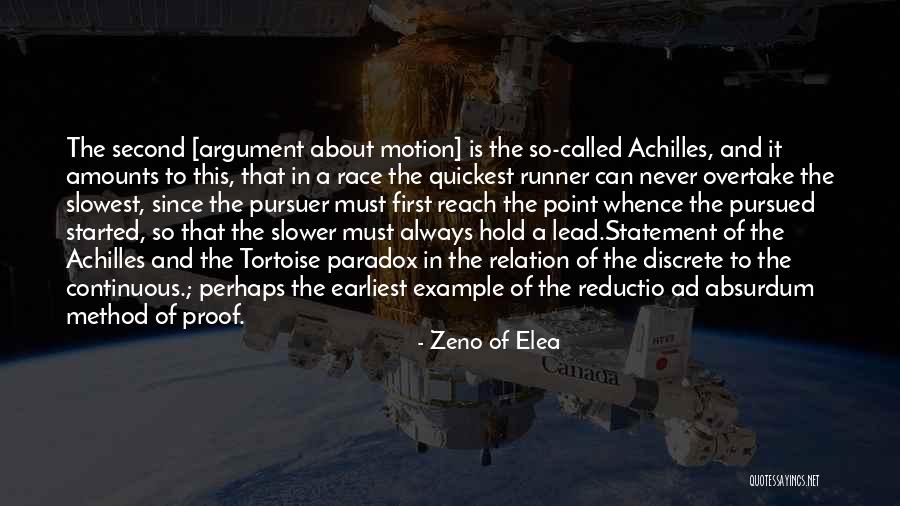 Tortoise Quotes By Zeno Of Elea