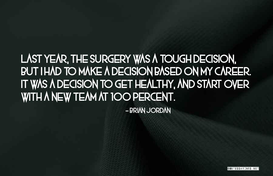 Tough Decision Quotes By Brian Jordan