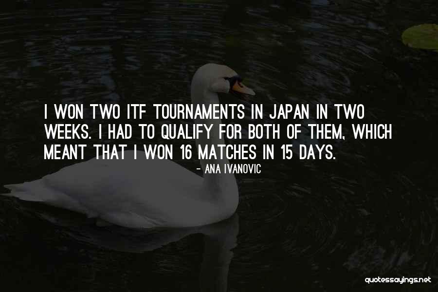 Tournaments Quotes By Ana Ivanovic