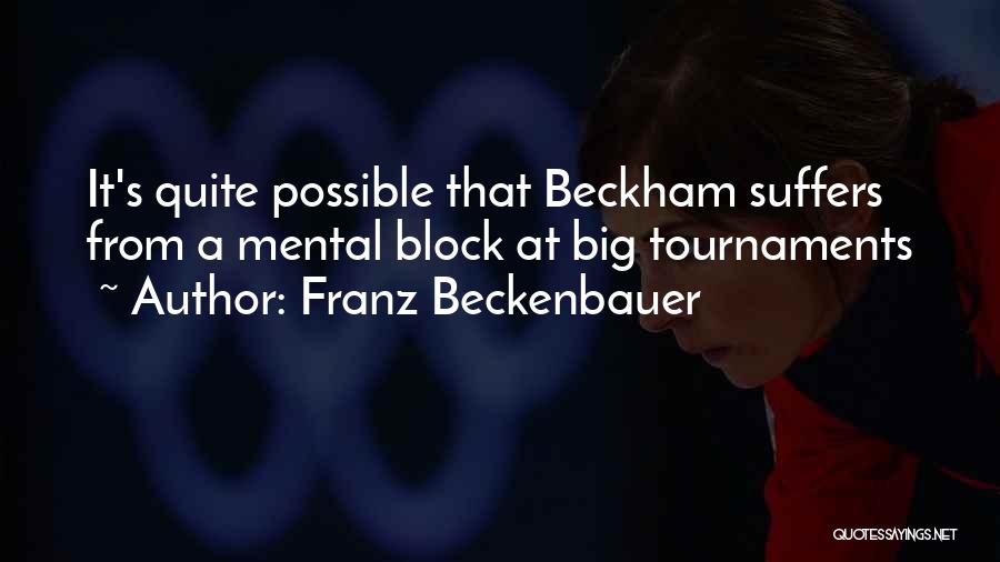 Tournaments Quotes By Franz Beckenbauer