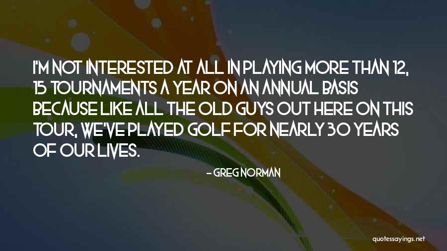 Tournaments Quotes By Greg Norman