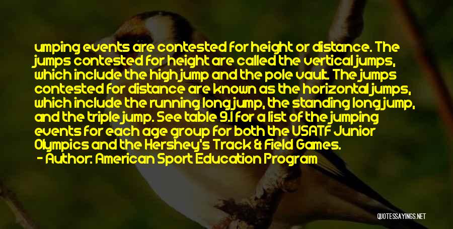 Track And Field High Jump Quotes By American Sport Education Program