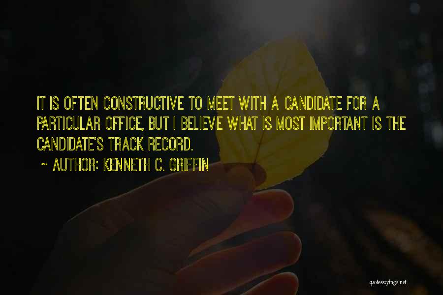 Track Record Quotes By Kenneth C. Griffin