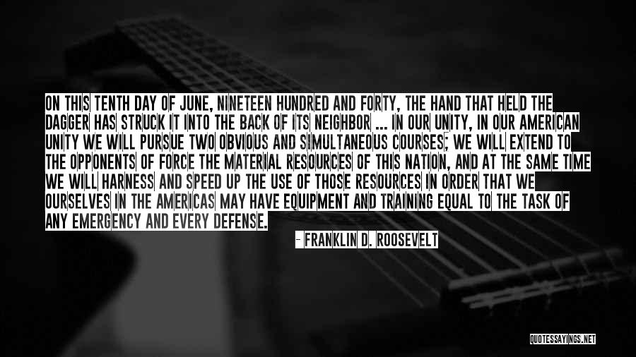 Training For War Quotes By Franklin D. Roosevelt
