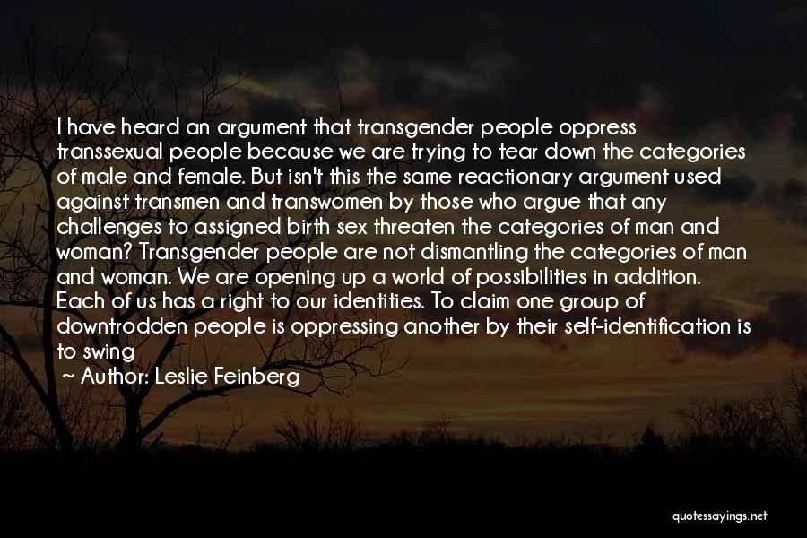 Trans Woman Quotes By Leslie Feinberg