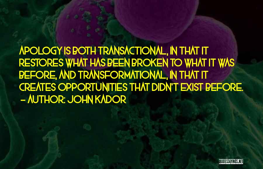 Transformational Quotes By John Kador