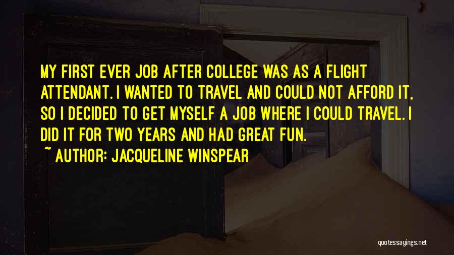 Travel Flight Quotes By Jacqueline Winspear