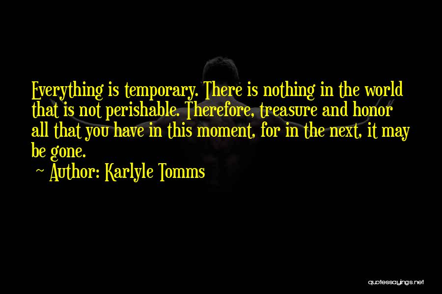 Treasure This Moment Quotes By Karlyle Tomms