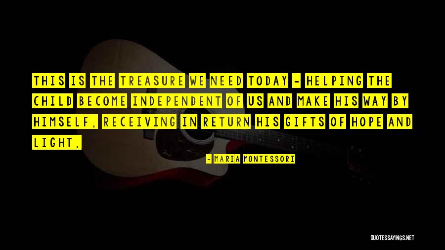 Treasure Today Quotes By Maria Montessori Treasure Today Quotes By Maria Montessori