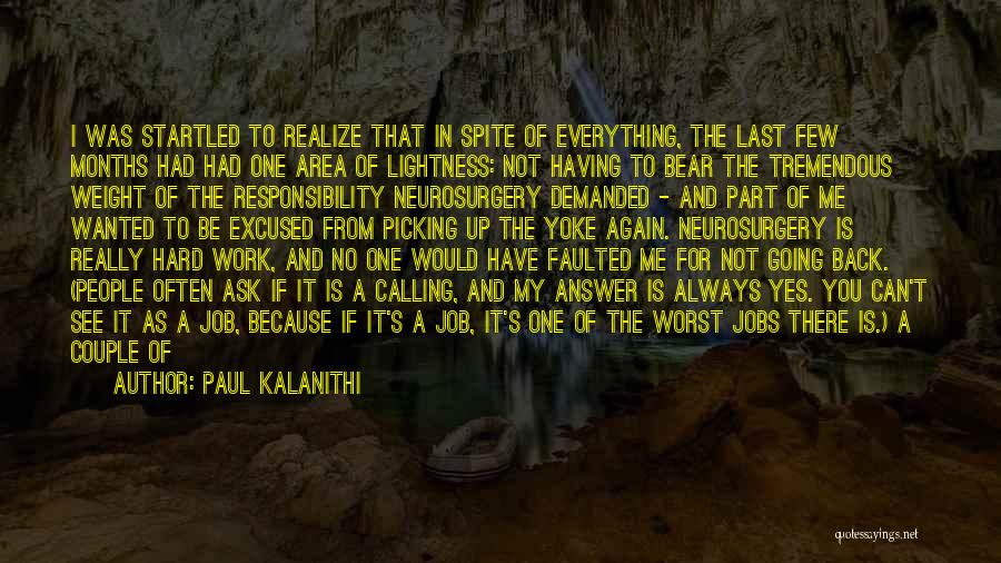 Tremendous Job Quotes By Paul Kalanithi