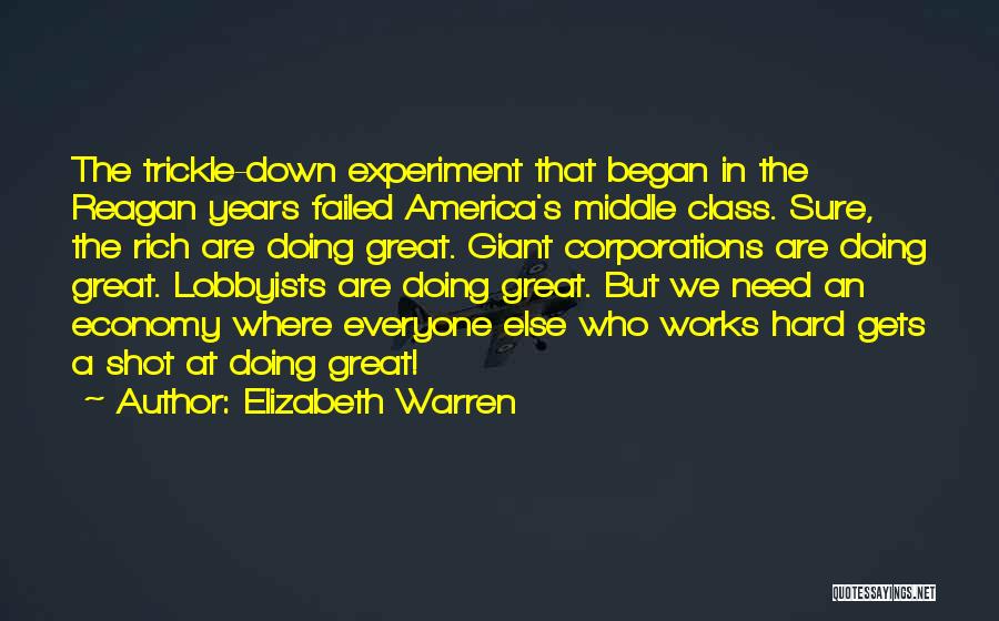 Trickle Down Quotes By Elizabeth Warren