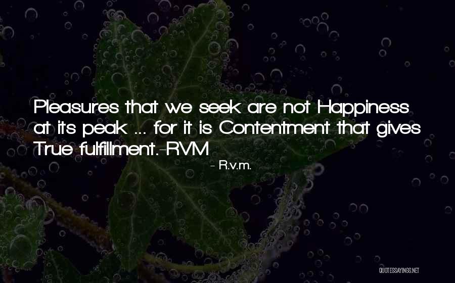 True Happiness And Contentment Quotes By R.v.m. True Happiness And Contentment Quotes By R.v.m.