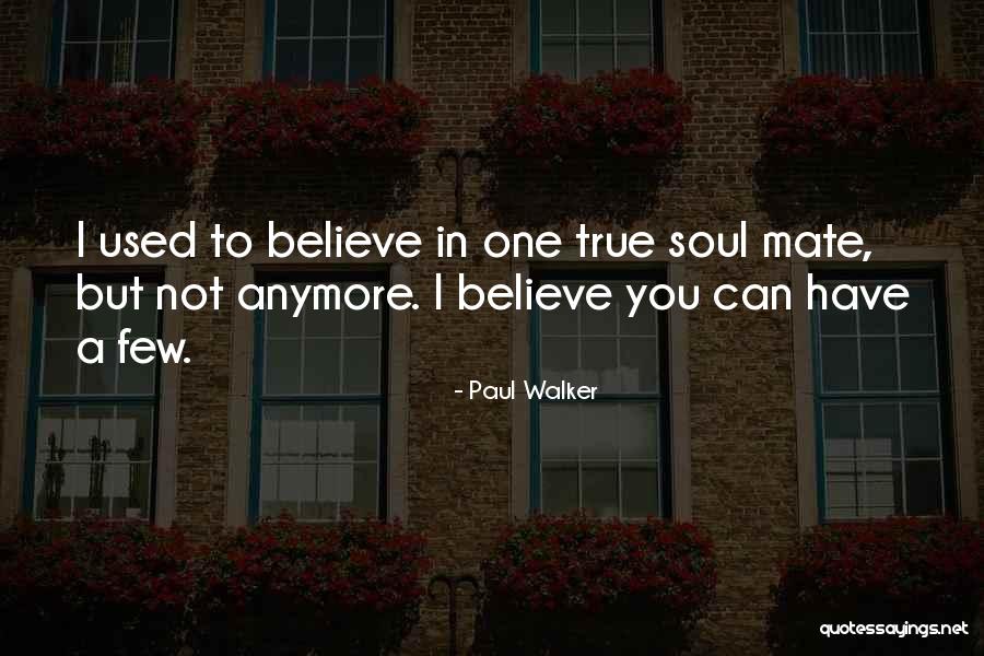 True Soul Mate Quotes By Paul Walker True Soul Mate Quotes By Paul Walker