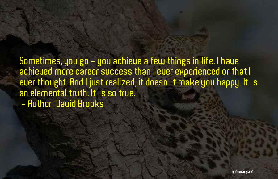 True Success In Life Quotes By David Brooks