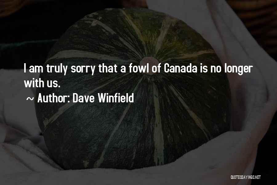 Truly Sorry Quotes By Dave Winfield