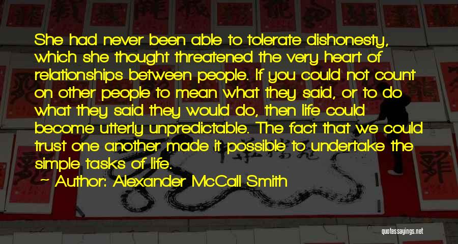 Trust Dishonesty Quotes By Alexander McCall Smith