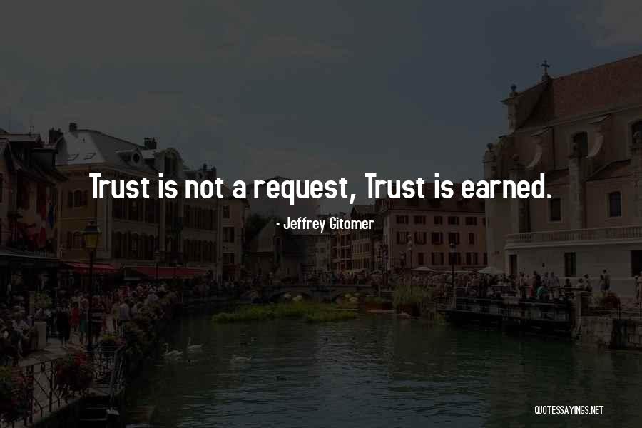 Trust Has To Be Earned Quotes By Jeffrey Gitomer Trust Has To Be Earned Quotes By Jeffrey Gitomer