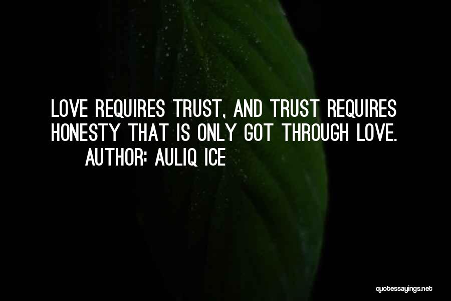 Trust Love And Honesty Quotes By Auliq Ice