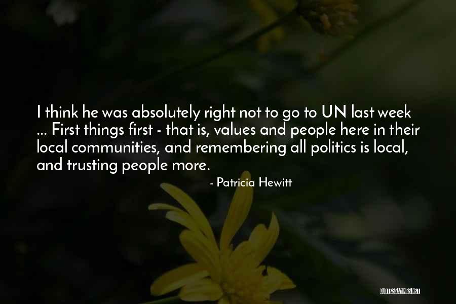 Trusting People Quotes By Patricia Hewitt Trusting People Quotes By Patricia Hewitt