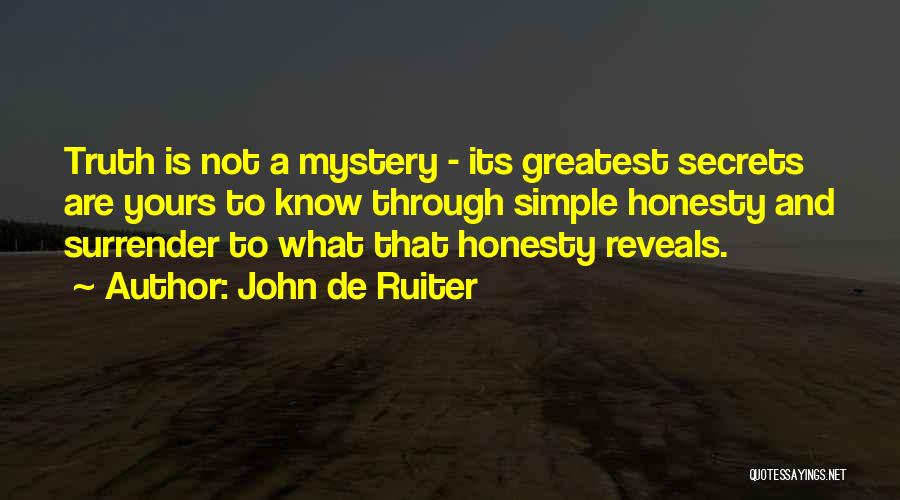 Truth And Honesty Quotes By John De Ruiter
