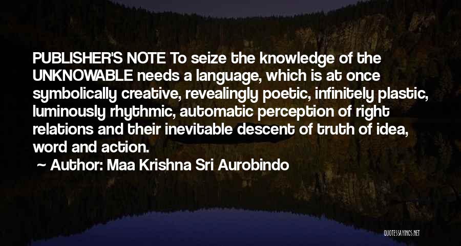 Truth And Perception Quotes By Maa Krishna Sri Aurobindo