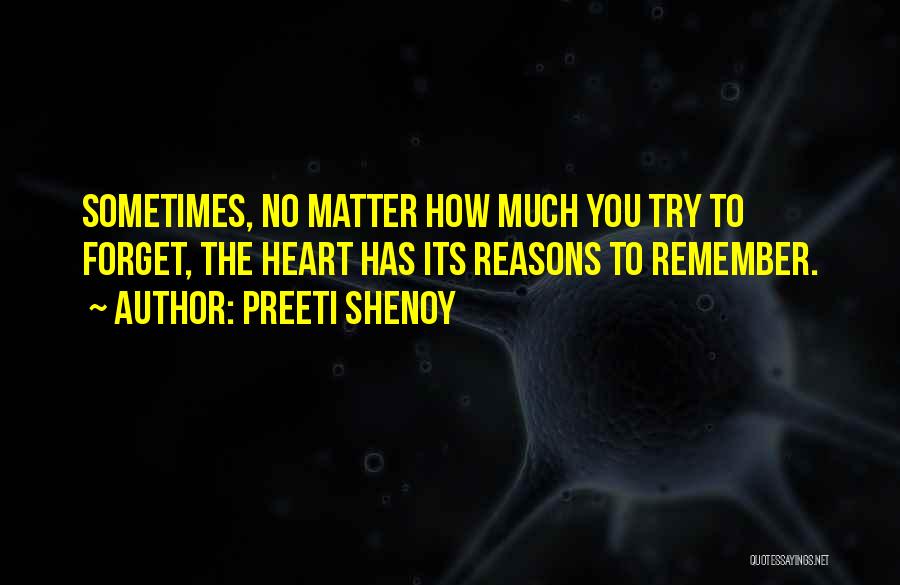 Try To Forget You Quotes By Preeti Shenoy