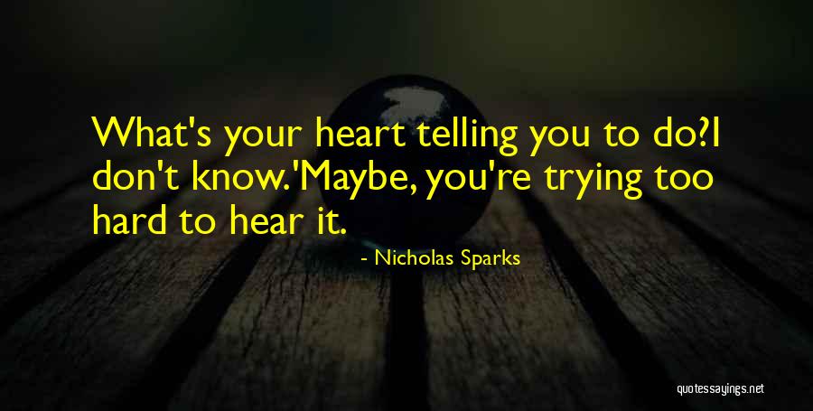 Trying Hard To Love You Quotes By Nicholas Sparks