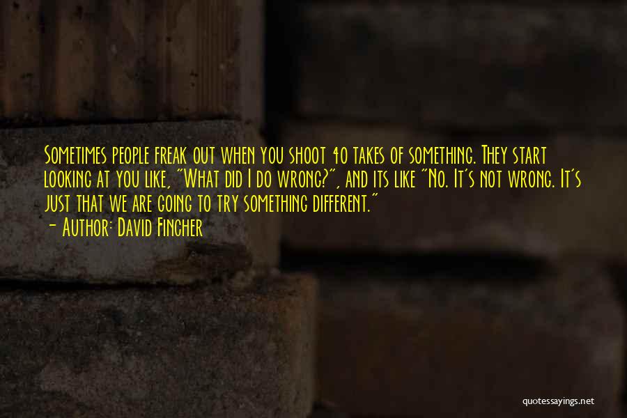 Trying Something Different Quotes By David Fincher