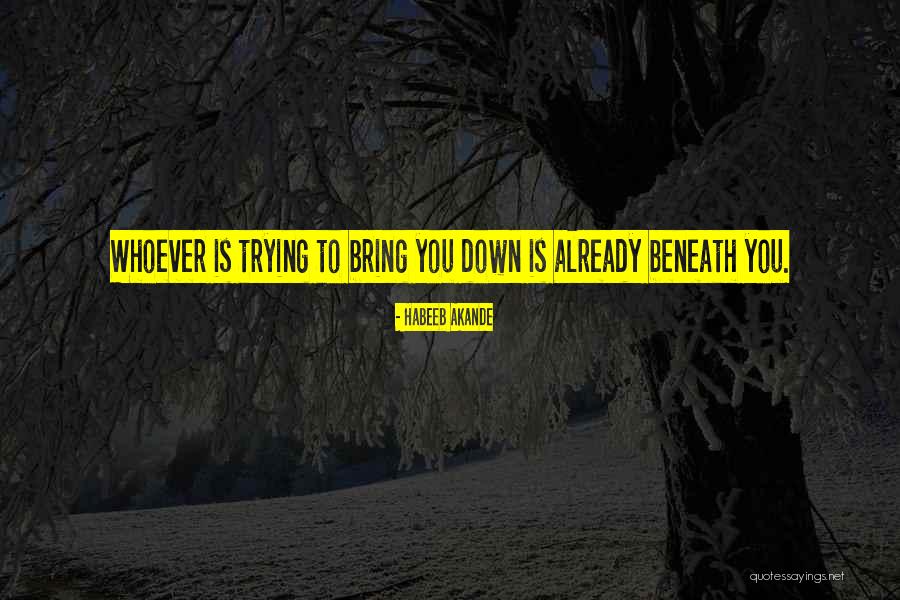 Trying To Bring You Down Quotes By Habeeb Akande Trying To Bring You Down Quotes By Habeeb Akande