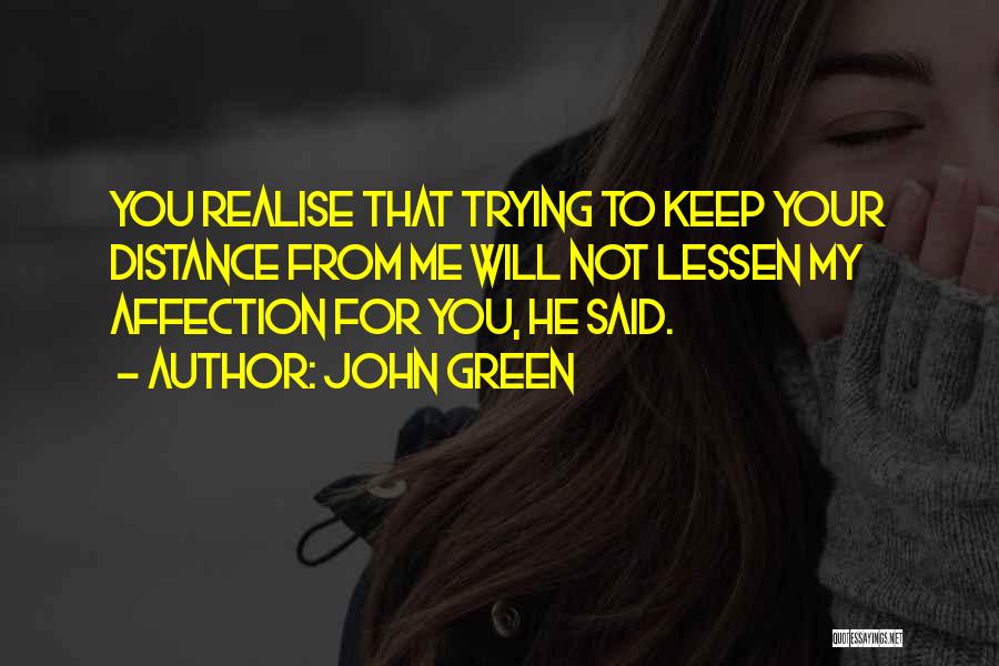 Trying To Distance Yourself Quotes By John Green