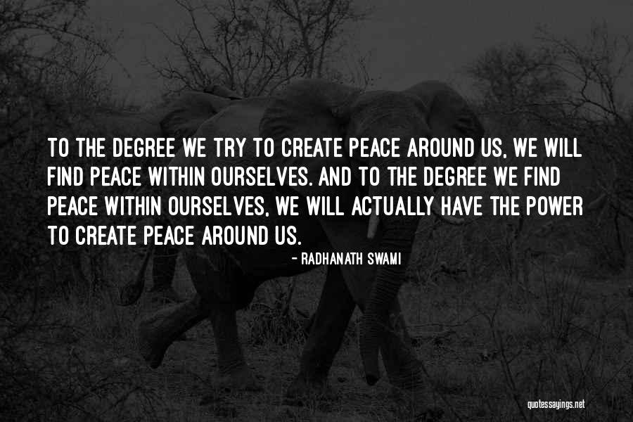 Trying To Find Peace Quotes By Radhanath Swami Trying To Find Peace Quotes By Radhanath Swami