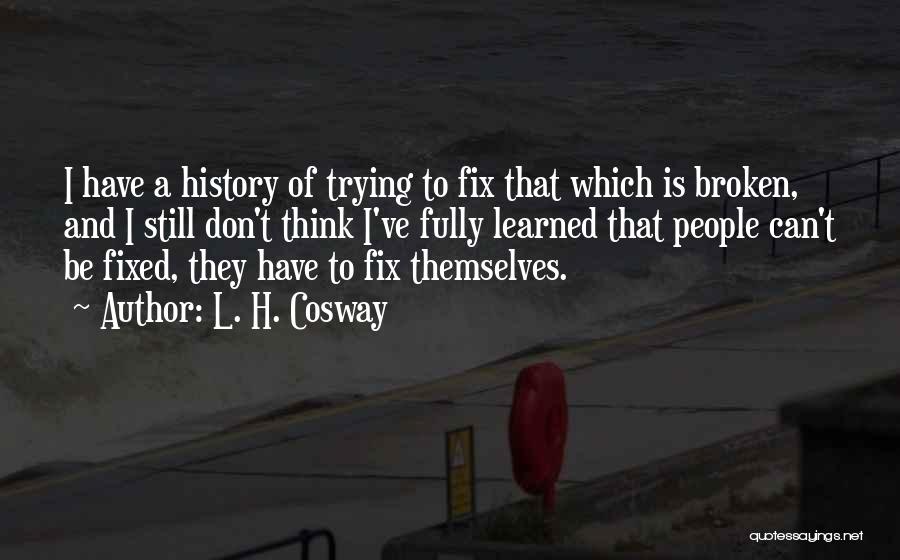Trying To Fix Something Broken Quotes By L. H. Cosway