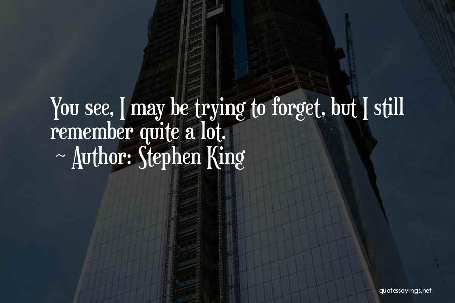 Trying To Forget You Quotes By Stephen King