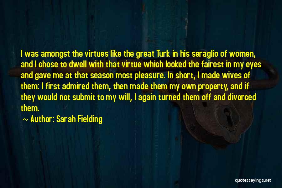 Turned Off Quotes By Sarah Fielding