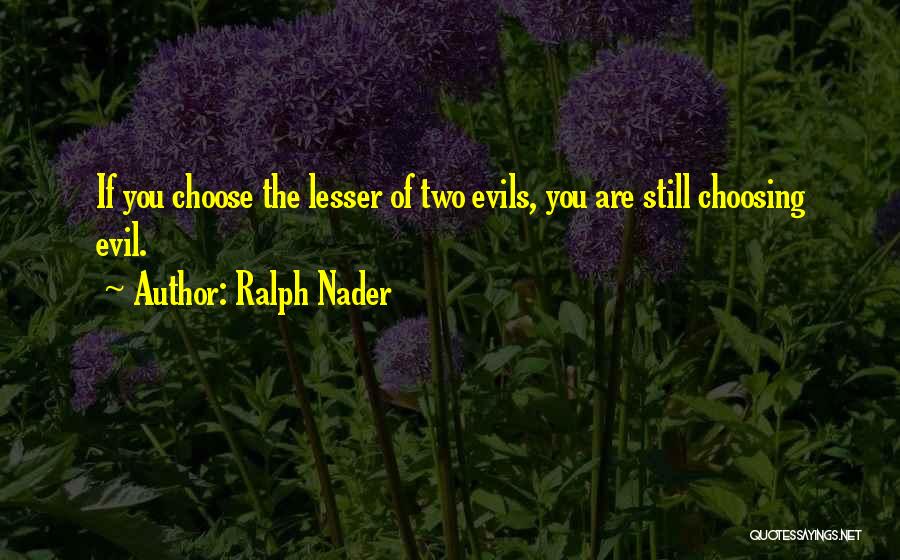 Two Evils Quotes By Ralph Nader