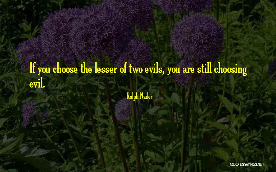 Two Evils Quotes By Ralph Nader