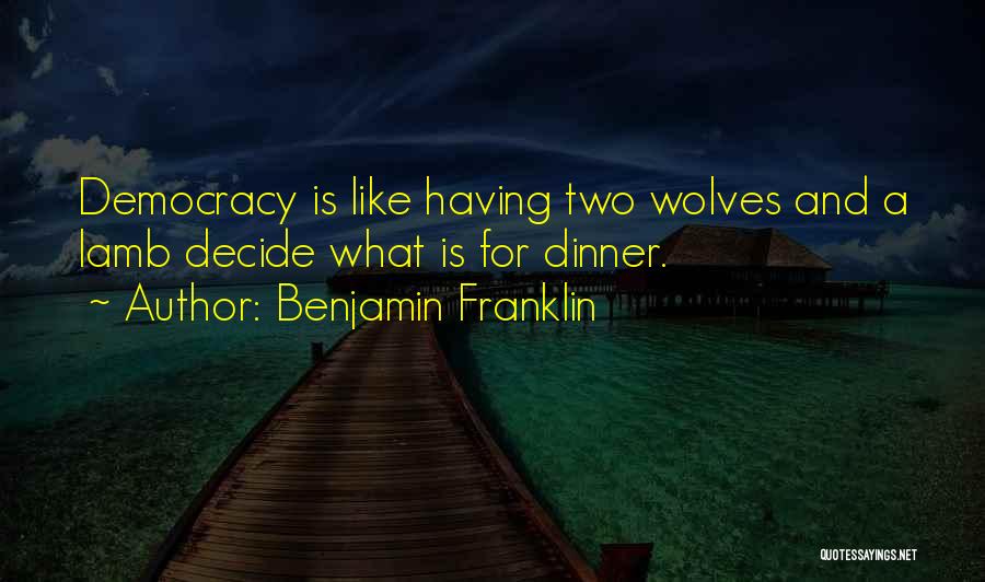 Two Wolves Quotes By Benjamin Franklin