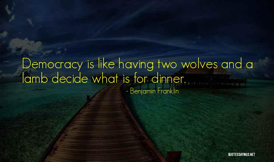 Two Wolves Quotes By Benjamin Franklin