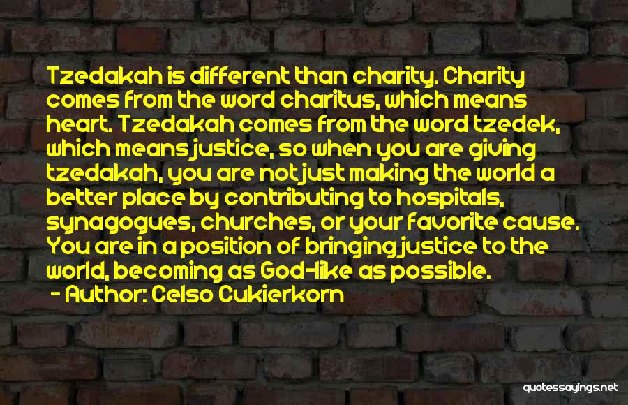 Tzedakah Charity Quotes By Celso Cukierkorn