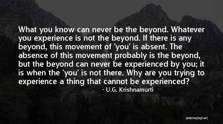 U Never Know Quotes By U.G. Krishnamurti