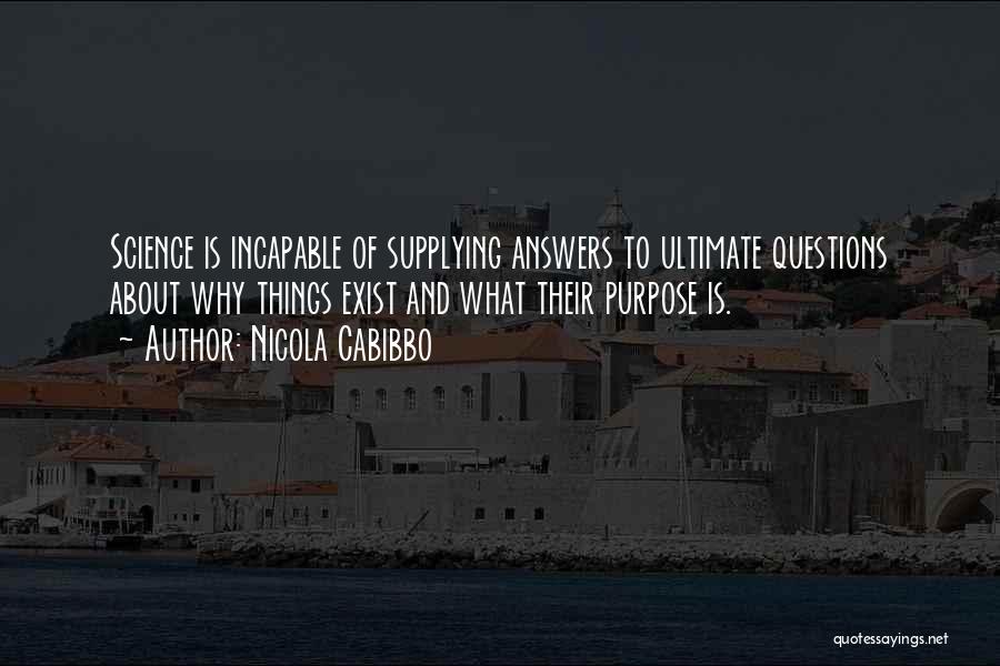 Ultimate Questions Quotes By Nicola Cabibbo