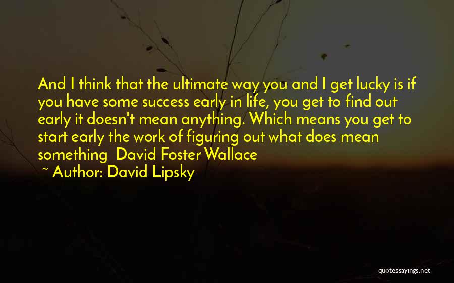 Ultimate Success Quotes By David Lipsky