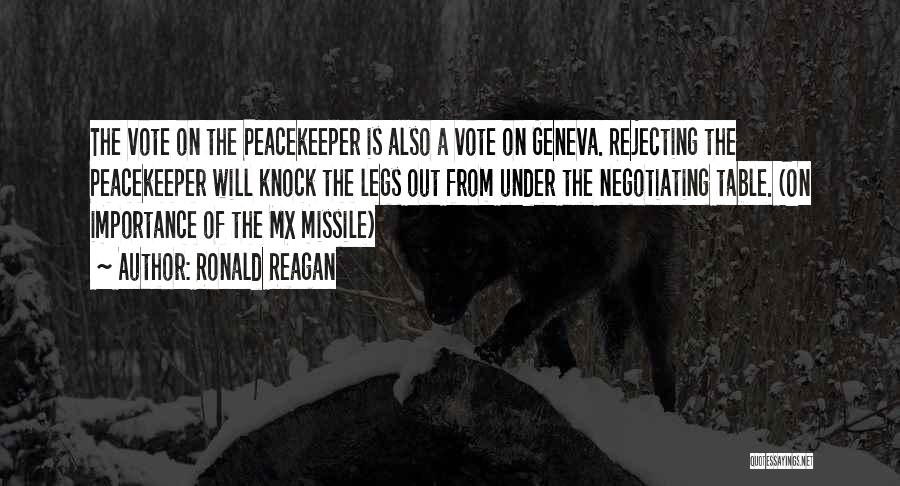 Un Peacekeeper Quotes By Ronald Reagan