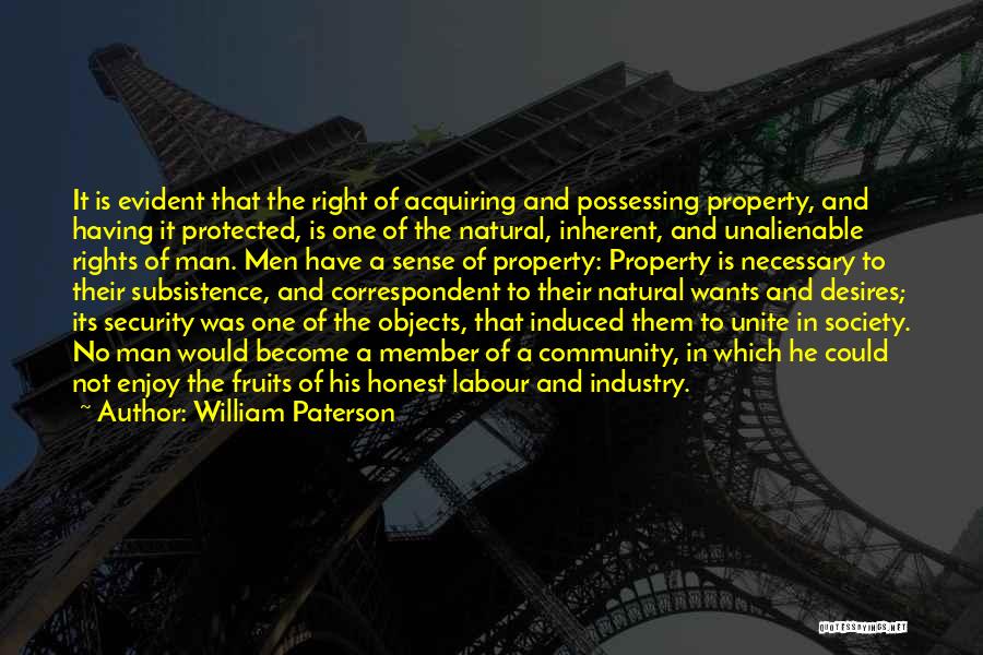 Unalienable Quotes By William Paterson