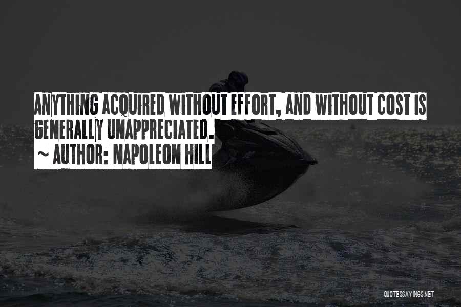 Unappreciated Quotes By Napoleon Hill
